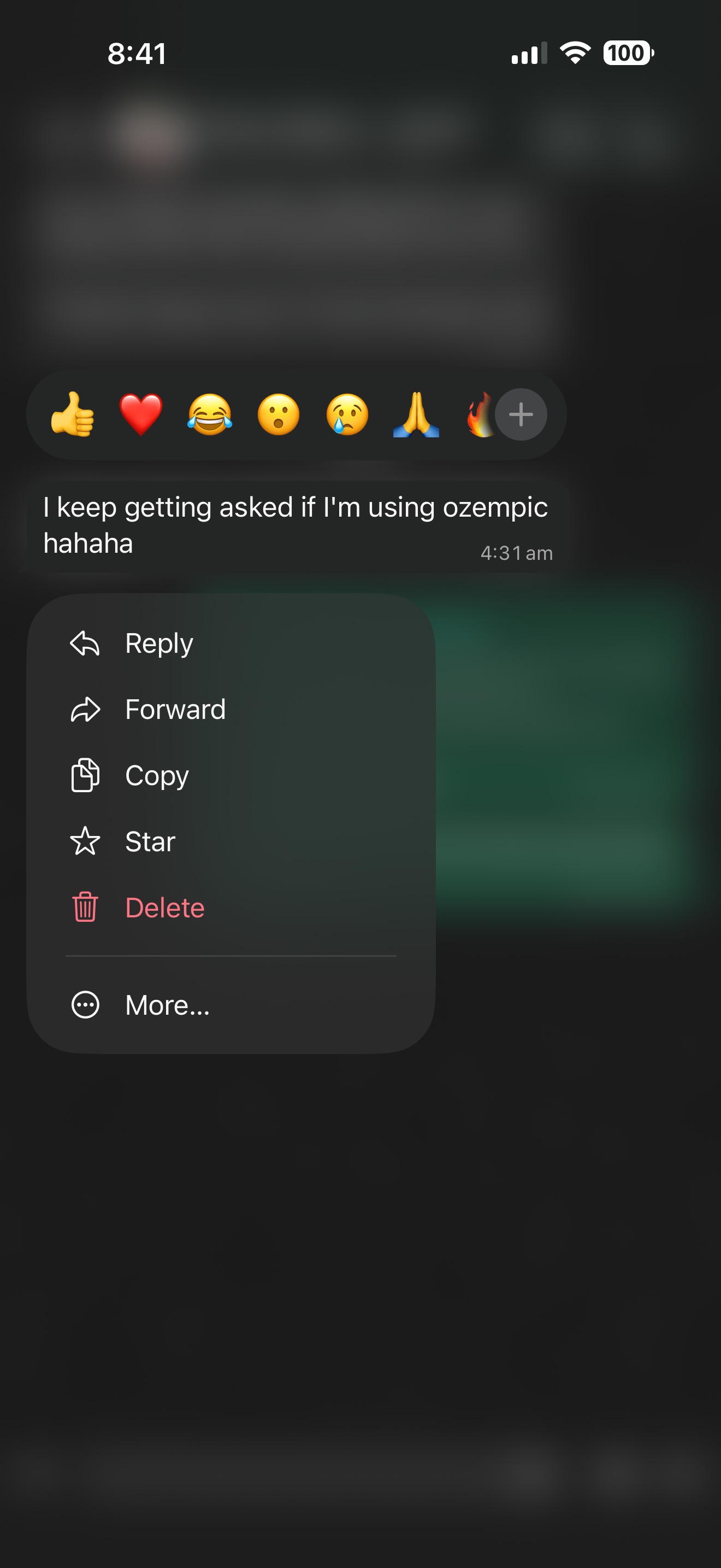 Client message: I keep getting asked if I'm using Ozempic